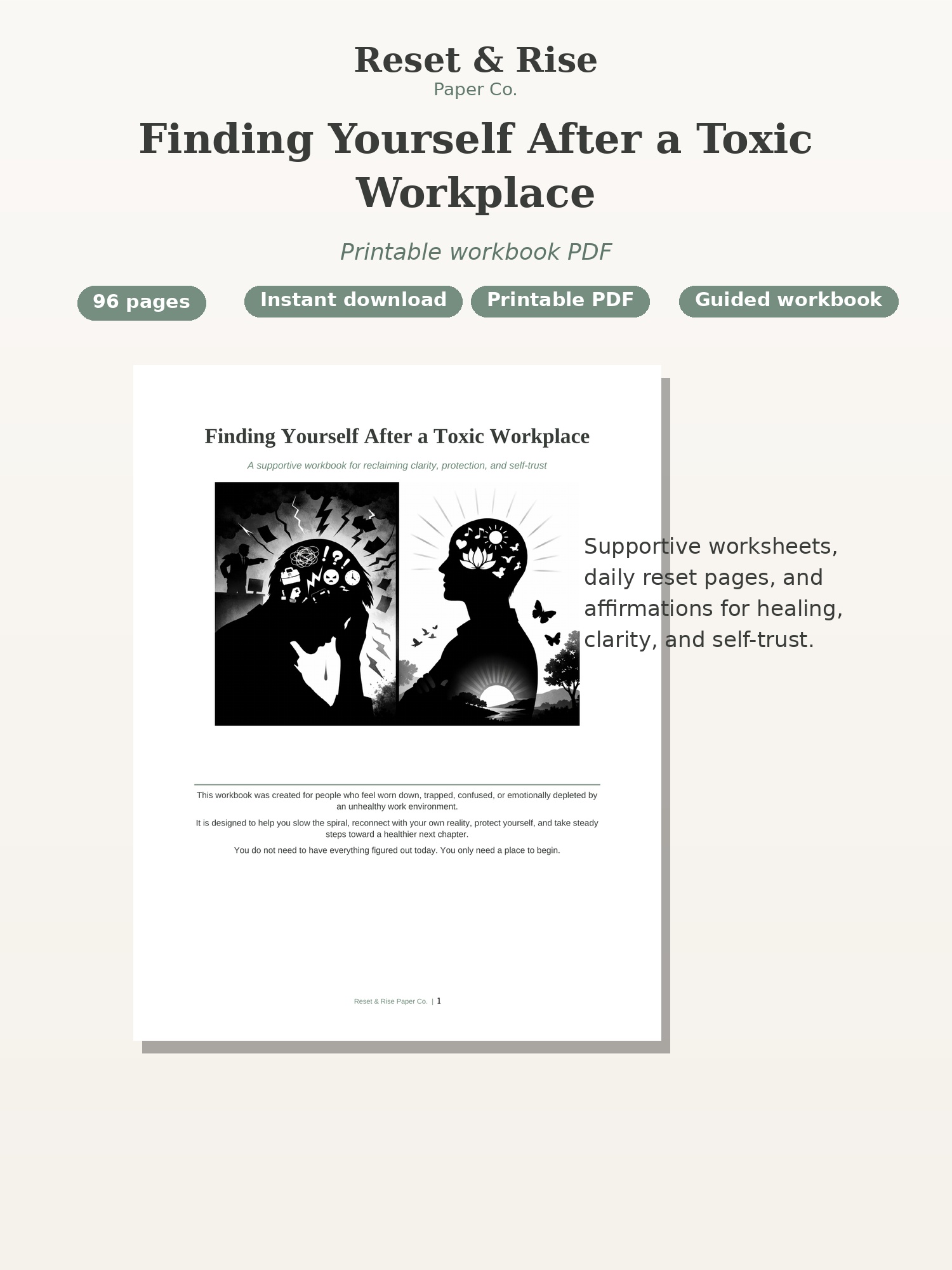 Finding Yourself After a Toxic Workplace workbook cover